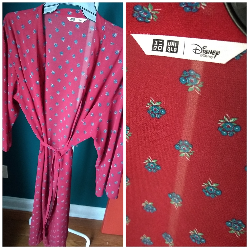 Uniqlo Disney kimono sheer red small